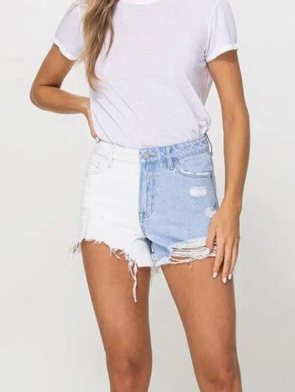 Vervet White Denim Shorts - Two-tone - Picture 5 of 5